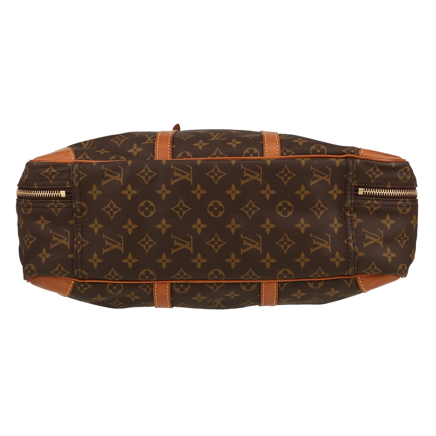 Louis Vuitton  Sirius 45 travel bag  in brown monogram canvas  and natural leather - Detail D1