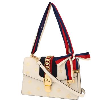 Sac à main Gucci  Sylvie en cuir écru