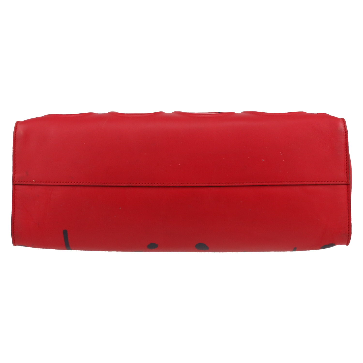 Sac cabas Gucci   en cuir rouge et noir - Detail D1