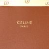 Celine  Triomphe Teen shoulder bag  in navy blue "Triomphe" canvas  and brown leather - Detail D2 thumbnail