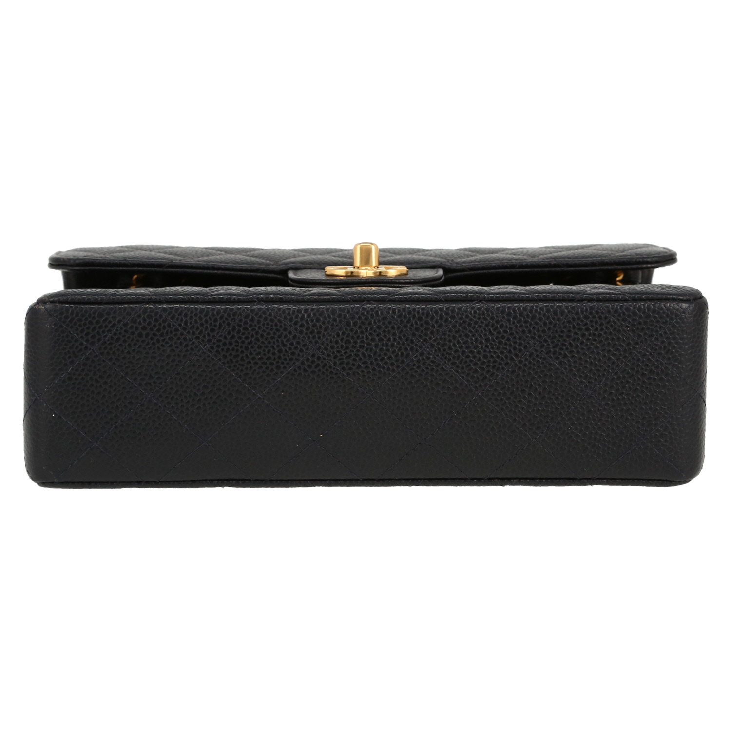 Sac bandoulière Chanel  Timeless Petit en cuir grainé matelassé bleu-marine - Detail D1