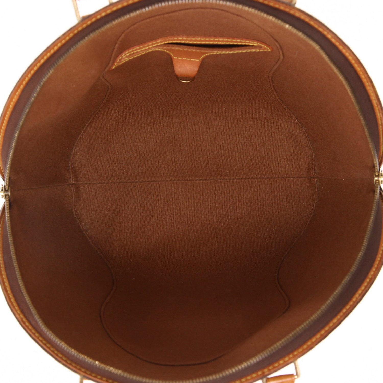 Bolso de mano Louis Vuitton  Ellipse modelo grande  en lona Monogram marrón y cuero natural - Detail D3