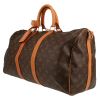 Bolsa de viaje Louis Vuitton  Keepall 45 en lona Monogram marrón y cuero natural - Detail D2 thumbnail
