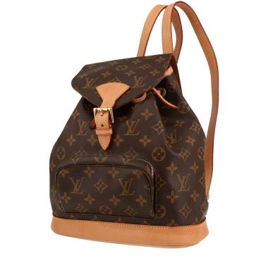 Sac à dos Louis Vuitton  Montsouris Backpack en toile monogram marron et cuir naturel