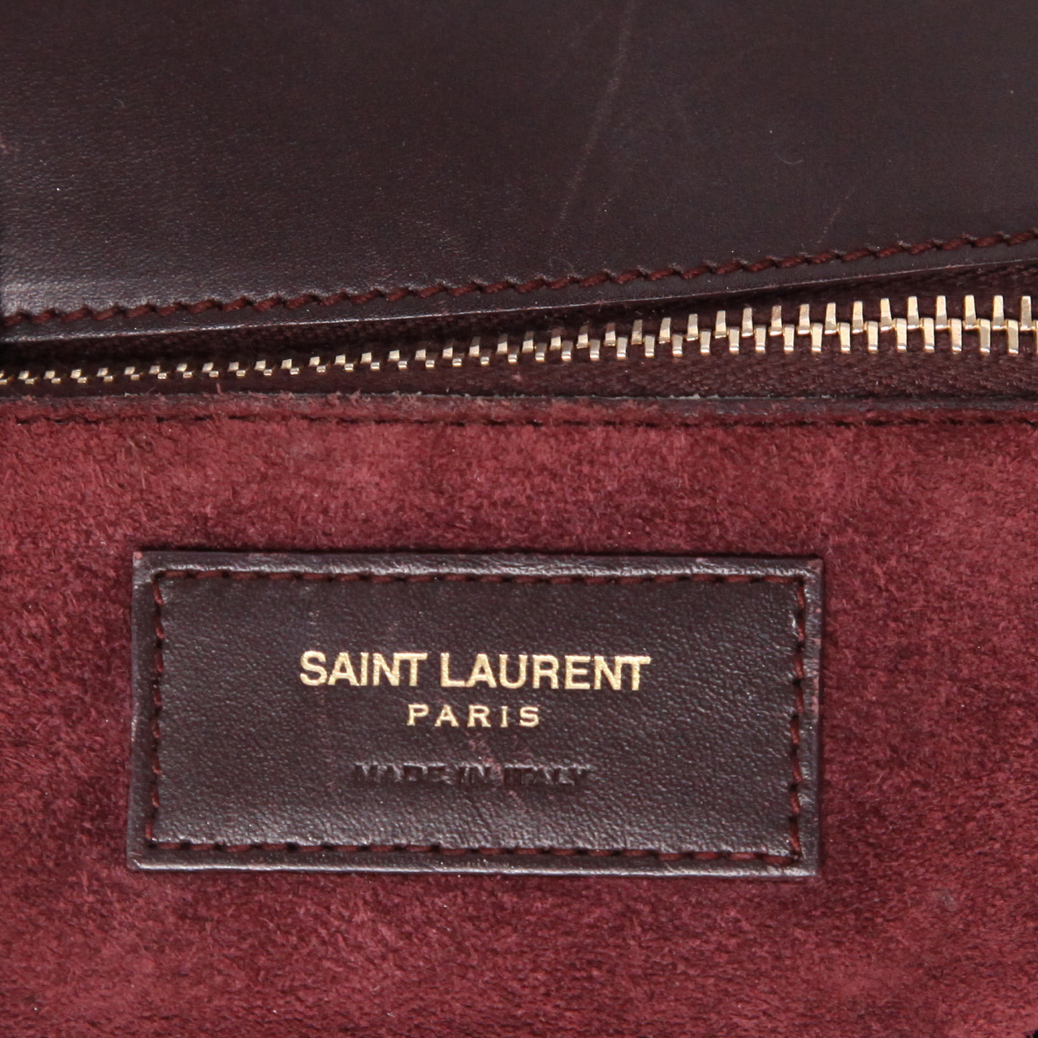 Bolso bandolera Saint Laurent  Université en box color burdeos - Detail D2