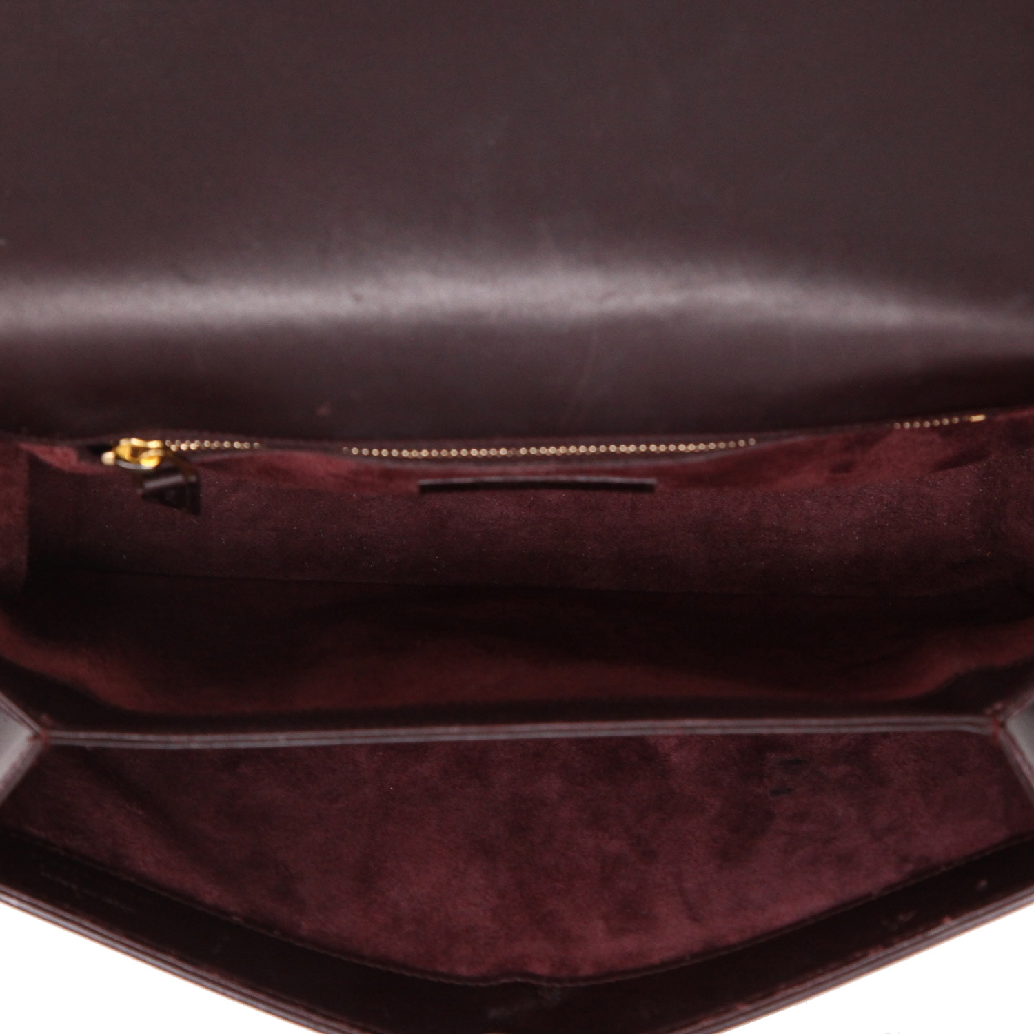 Bolso bandolera Saint Laurent  Université en box color burdeos - Detail D3