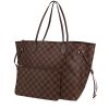 Sac cabas Louis Vuitton  Neverfull moyen modèle  en toile damier ébène et cuir marron - 00pp thumbnail