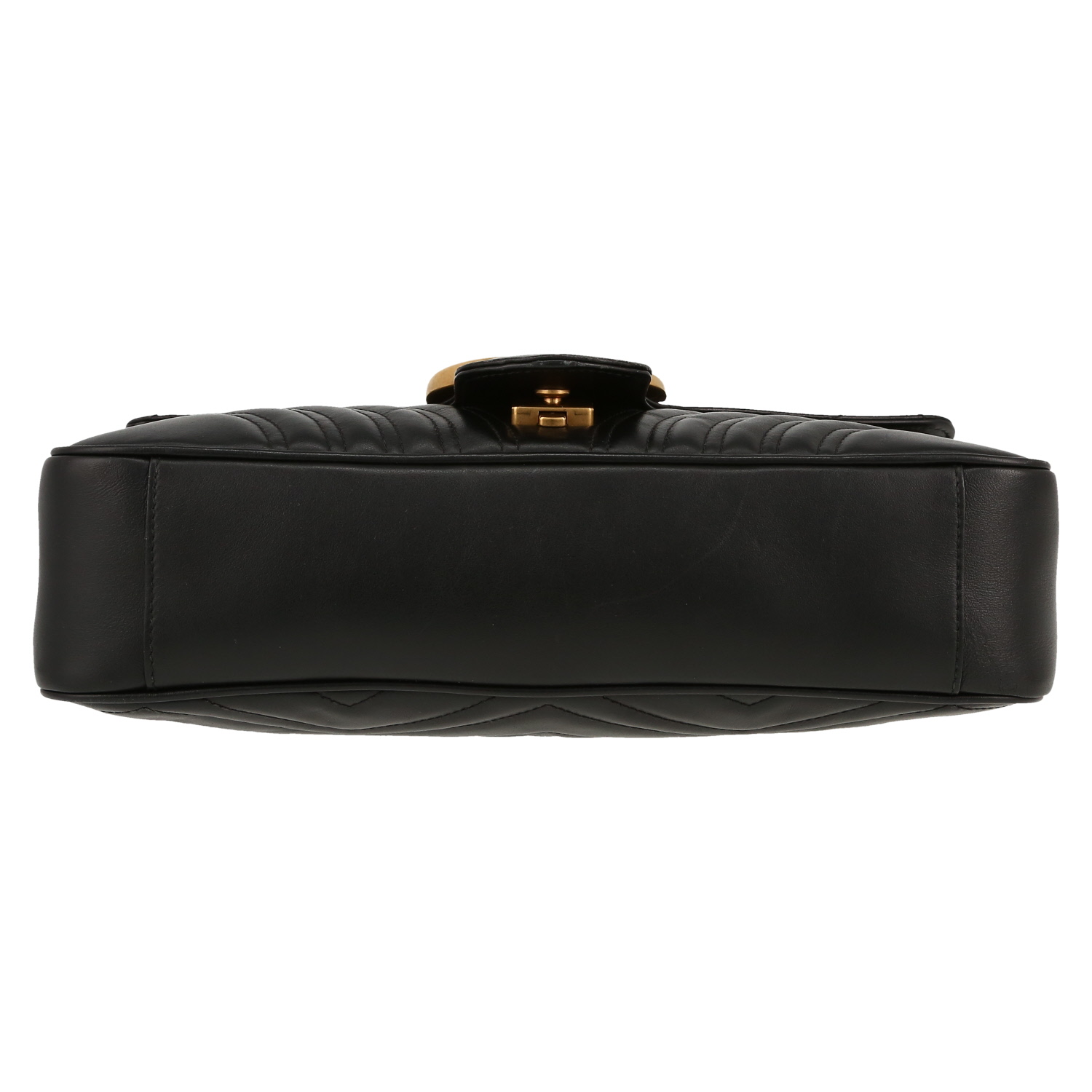 Bolso bandolera Gucci  GG Marmont en cuero acolchado negro - Detail D1