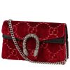 Gucci  Dionysus mini  shoulder bag  in red velvet  and black leather - 00pp thumbnail