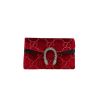 Gucci  Dionysus mini  shoulder bag  in red velvet  and black leather - 360 thumbnail
