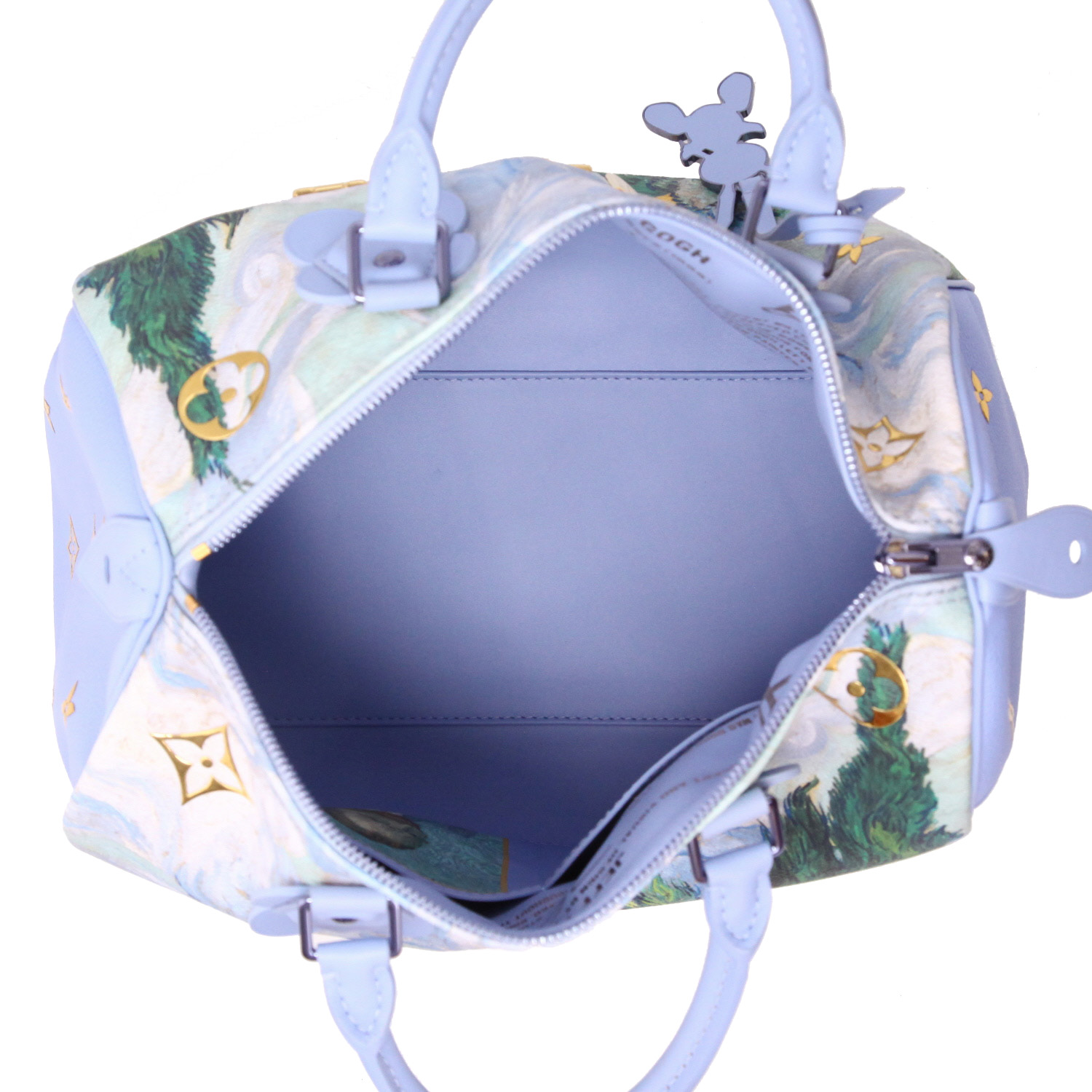 Louis Vuitton Speedy Editions Limitées handbag in blue, green and yellow leather - Detail D3