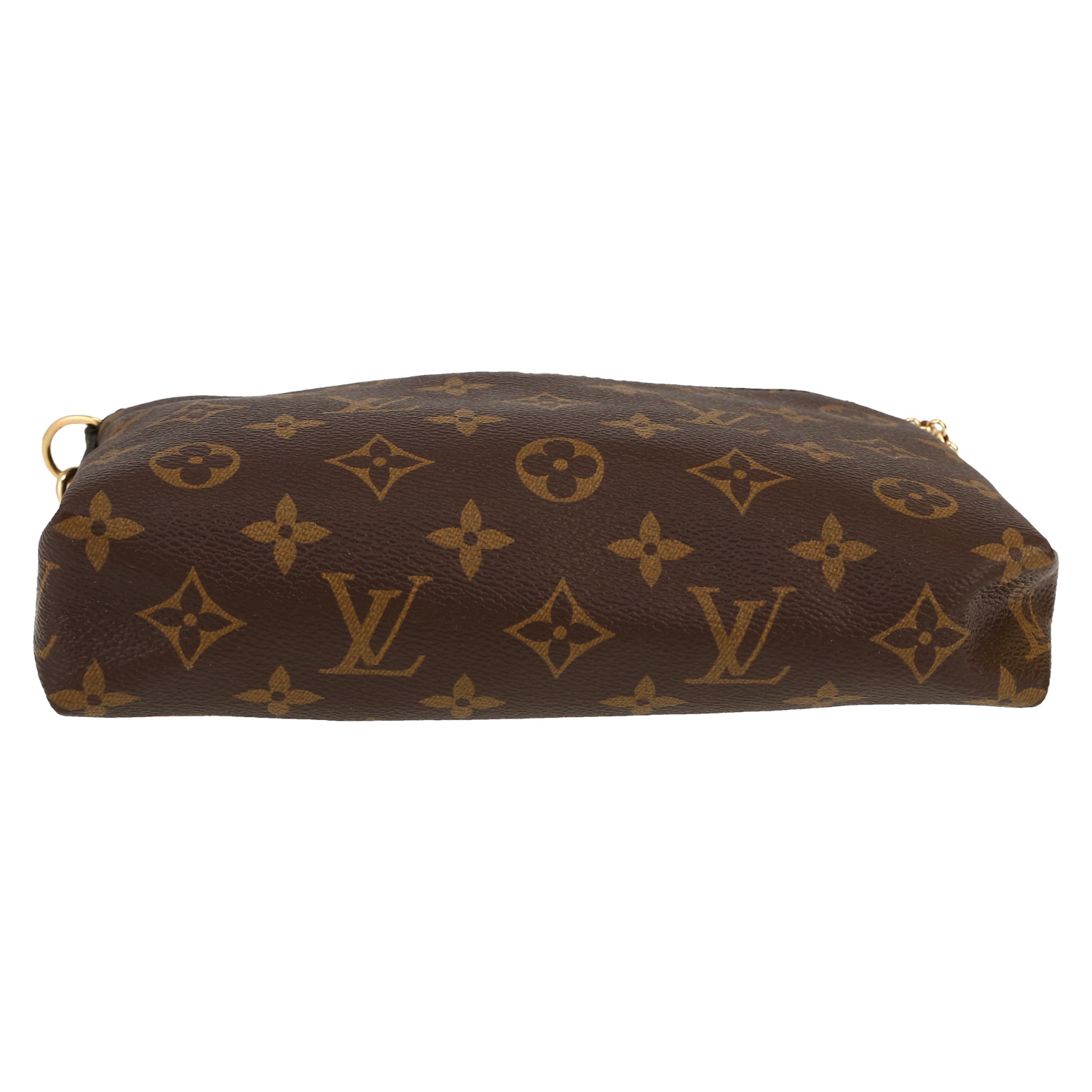 Sac bandoulière Louis Vuitton  Pallas Chain en toile monogram marron et cuir noir - Detail D1