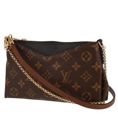 Louis Vuitton  Pallas Chain shoulder bag  in brown monogram canvas  and black leather