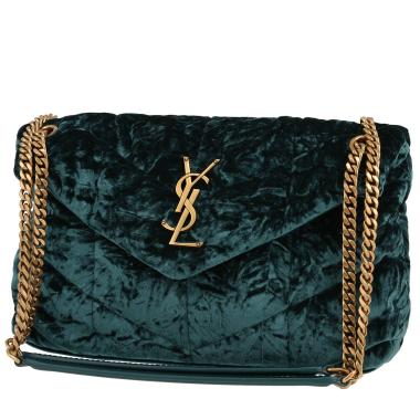 Bolso de mano Saint Laurent  Puffer en terciopelo azul