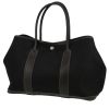 Hermès  Garden shopping bag  in black canvas  and black leather - 00pp thumbnail
