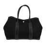 Hermès  Garden shopping bag  in black canvas  and black leather - 360 thumbnail