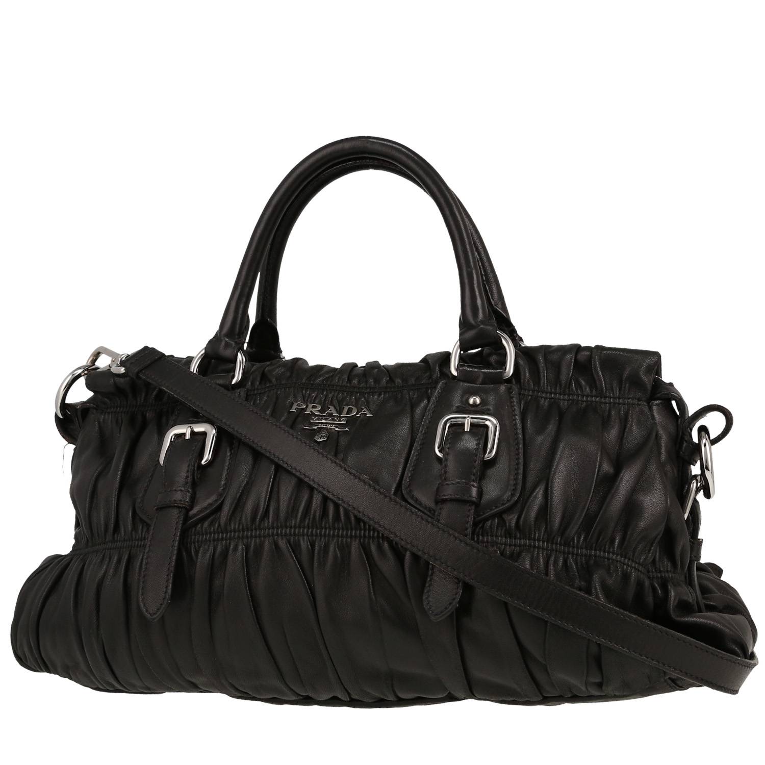 Handbag In Black Embossed Leather
