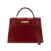 Hermès  Kelly 32 cm handbag  in red niloticus crocodile - 360 thumbnail