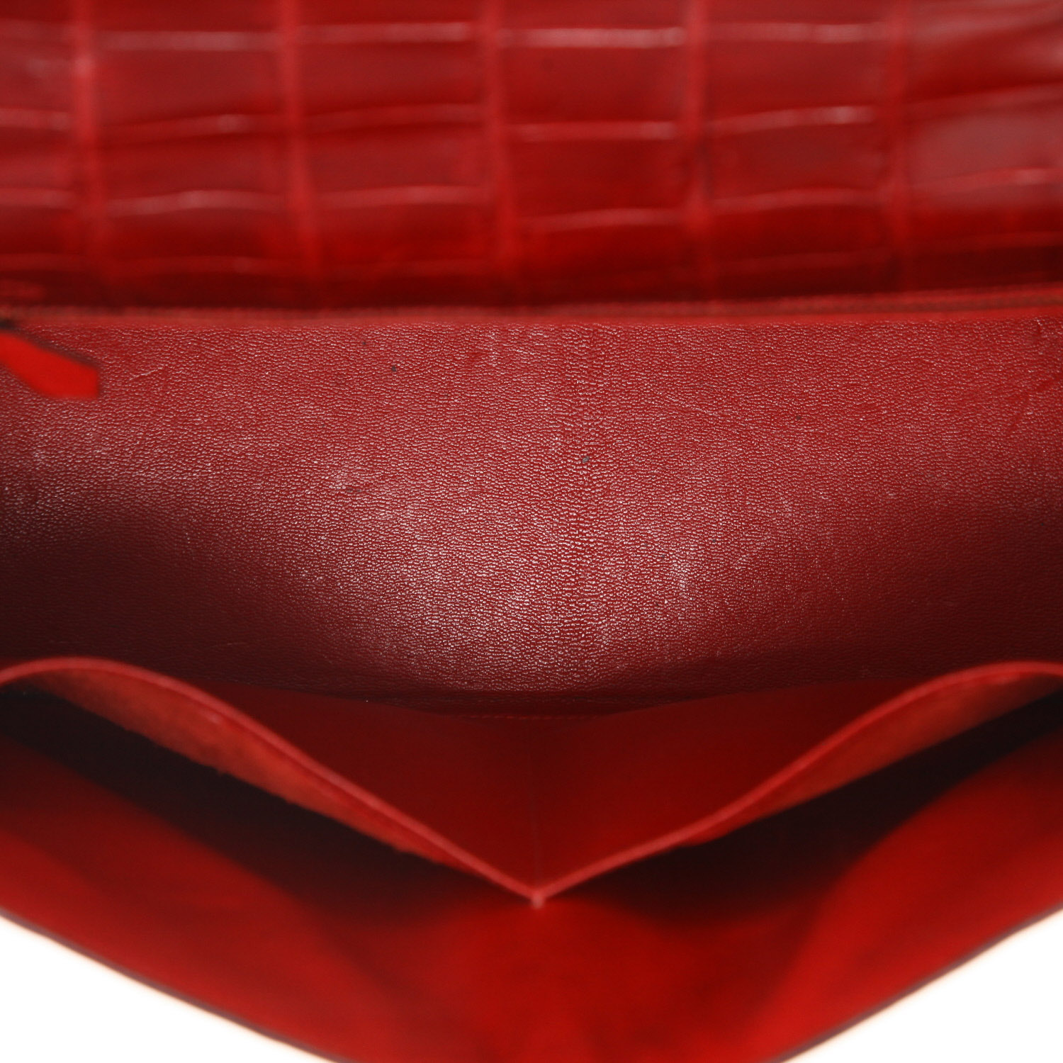 Sac à main Hermès  Kelly 32 cm en crocodile niloticus rouge - Detail D3