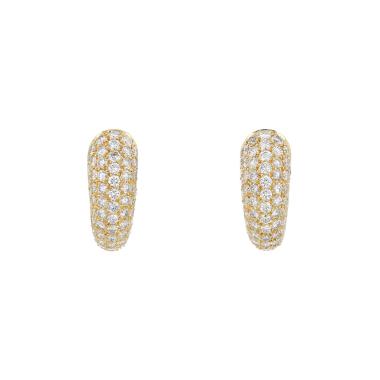 Boucles D'oreilles Vintage En Nacre Dorée - Modèle Ancien, Fermoir à Clip