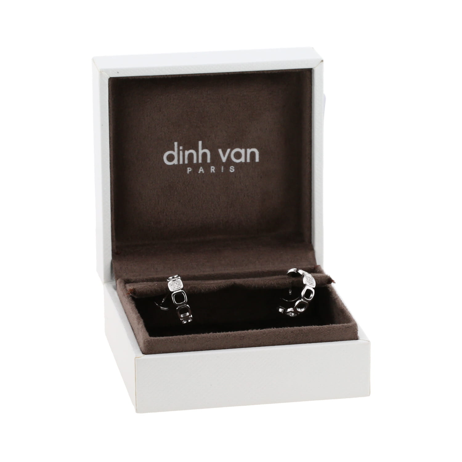 Orecchini Dinh Van Impression Domino in oro bianco e diamanti - Detail D2