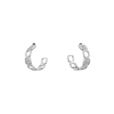 Paire de boucles d'oreilles Dinh Van Impression Domino en or blanc et diamants