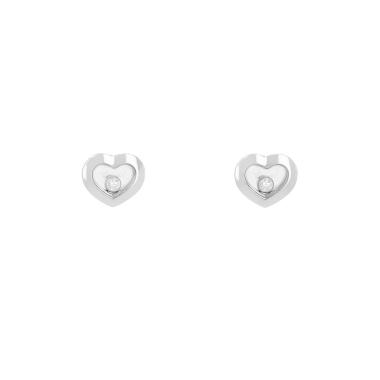 Orecchini Chopard Happy Diamonds Icon in oro bianco e diamanti