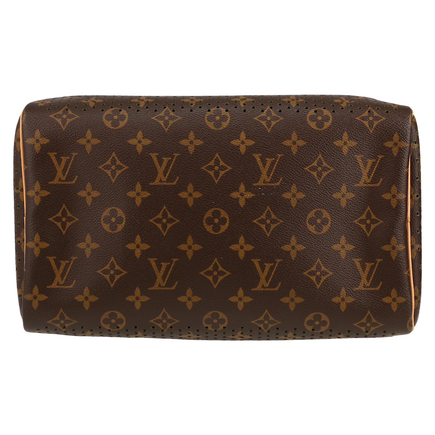 Louis Vuitton  Speedy Editions Limitées handbag  in brown and green monogram canvas  and natural leather - Detail D1