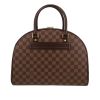 Bolso de mano Louis Vuitton  Nolita en lona a cuadros ébano y cuero marrón - 360 thumbnail