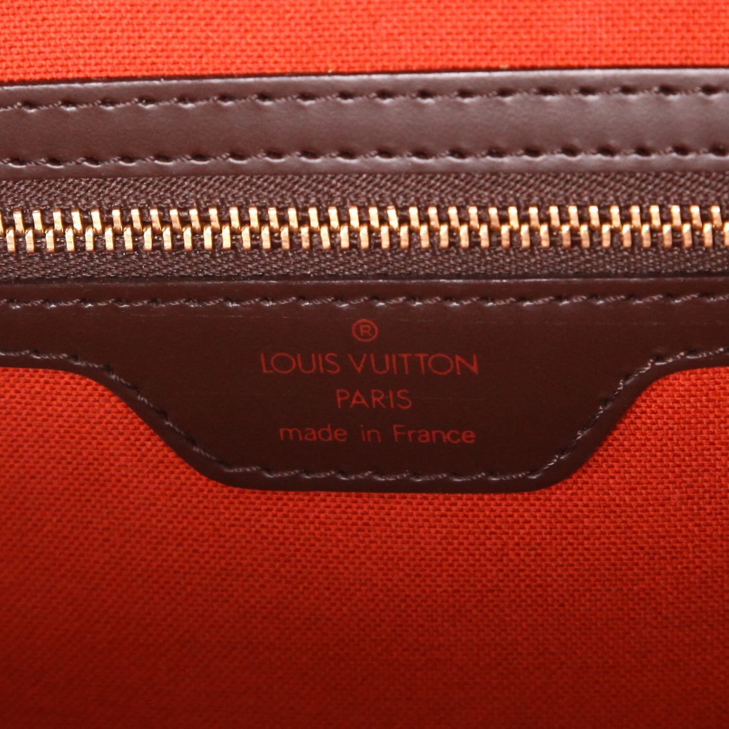 Borsa Louis Vuitton  Nolita in tela a scacchi ebana e pelle marrone - Detail D2