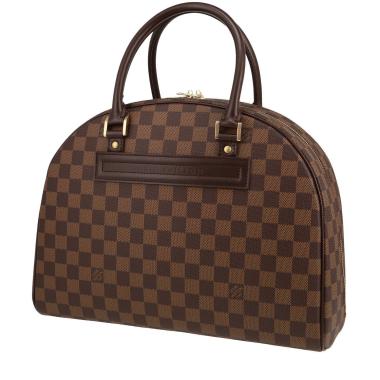 Bolso de mano Louis Vuitton  Nolita en lona a cuadros ébano y cuero marrón