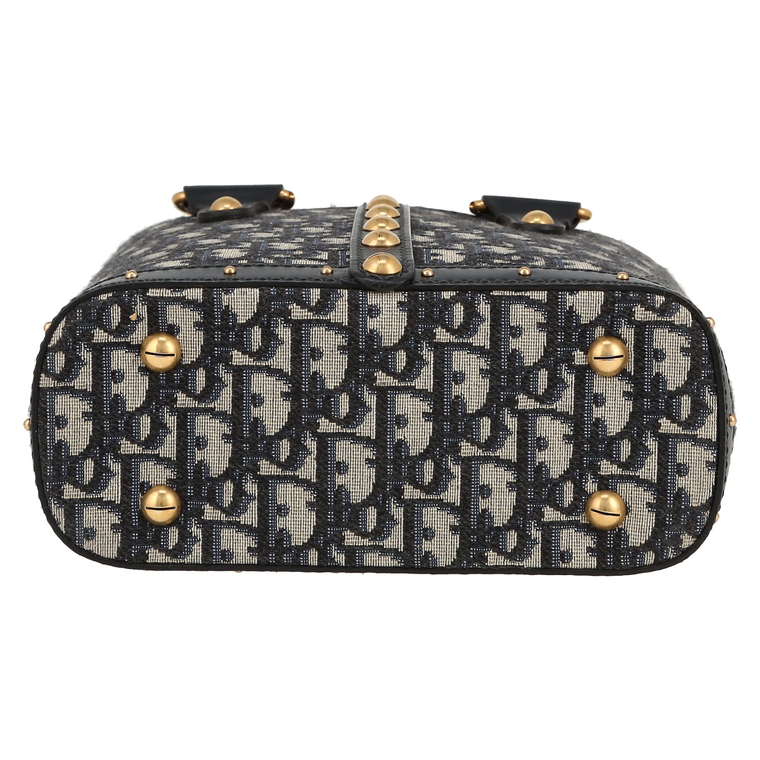Sac à main Dior  Bucket en toile monogram Oblique bleu-marine et cuir bleu-marine - Detail D1