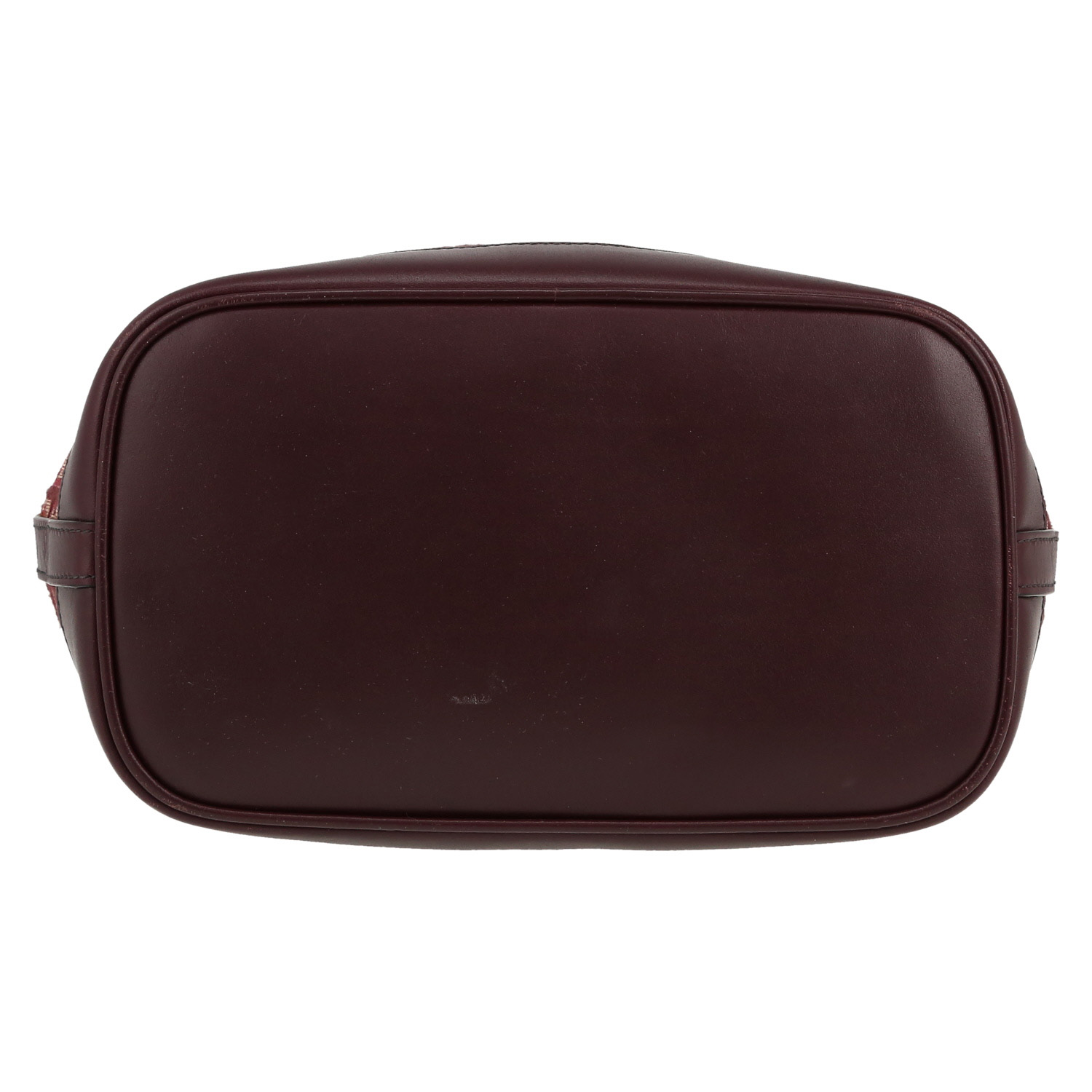 Bolso de mano Dior  Bucket en lona Monogram Oblique color burdeos y cuero color burdeos - Detail D1