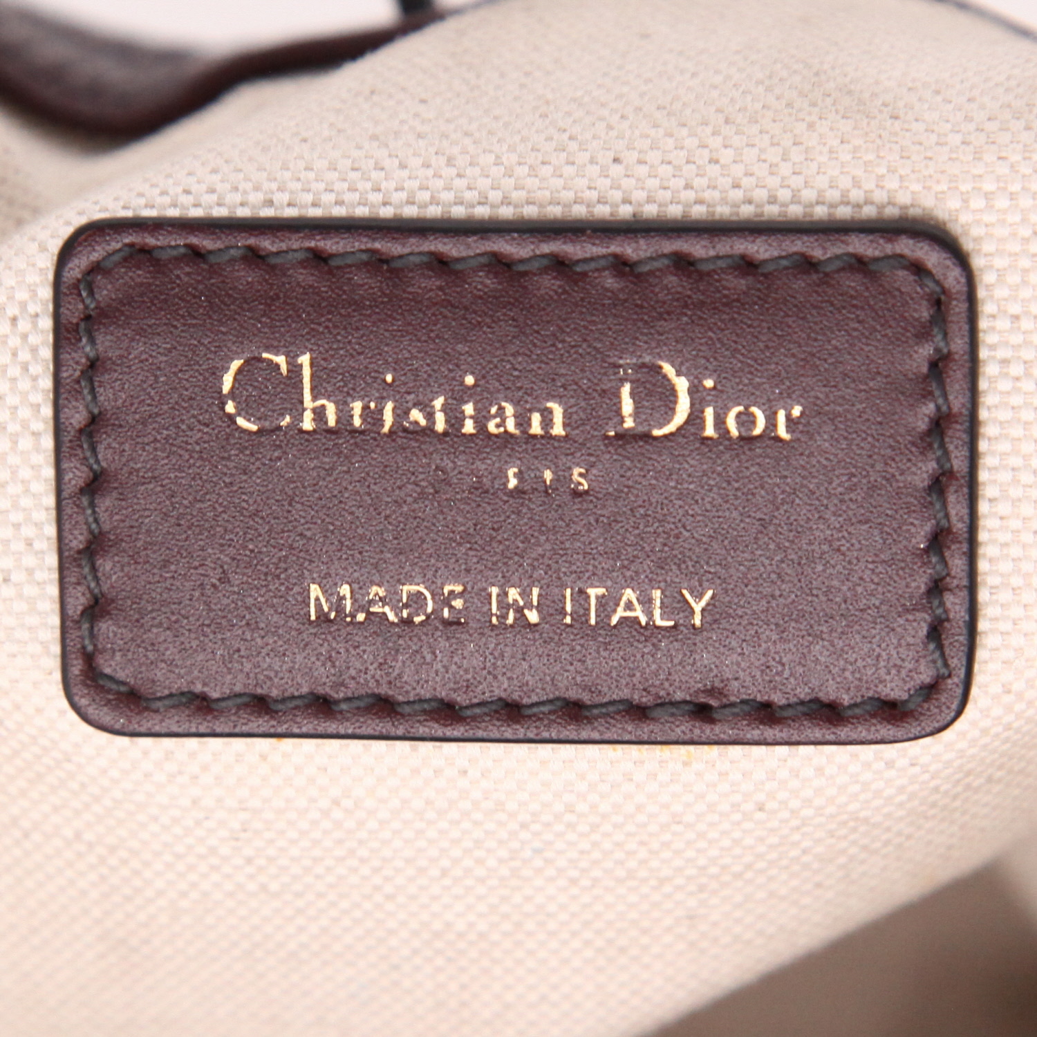 Bolso de mano Dior  Bucket en lona Monogram Oblique color burdeos y cuero color burdeos - Detail D2