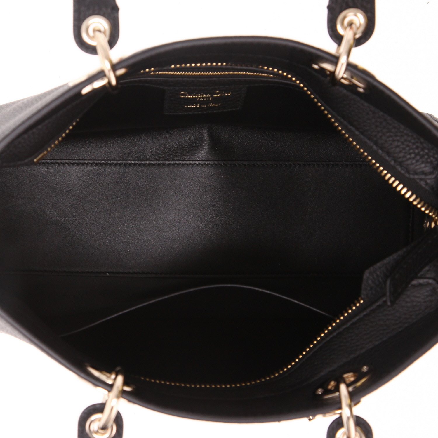 Dior  Lady D-Sire handbag  in black leather taurillon clémence - Detail D3