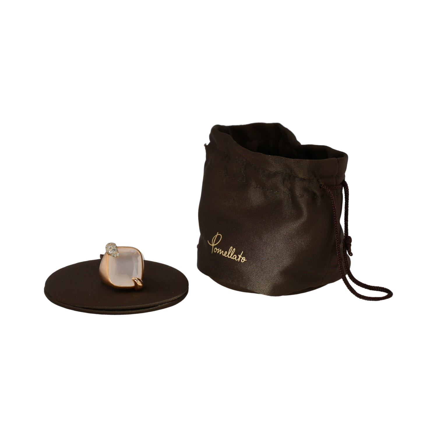 Bague Pomellato Ritratto moyen modèle en or rose et quartz rose - Detail D2