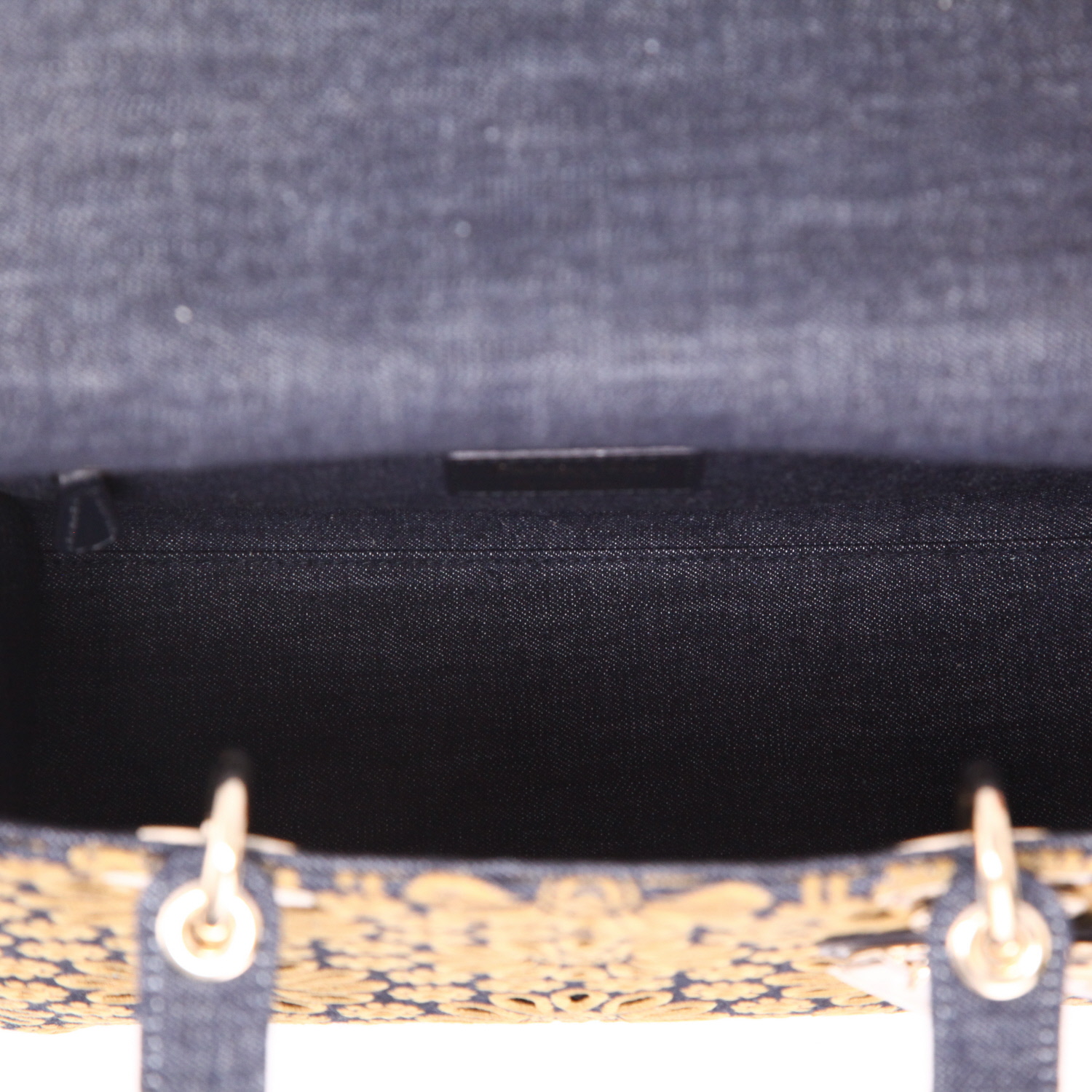 Bolso de mano Dior  Lady Dior en denim azul - Detail D3