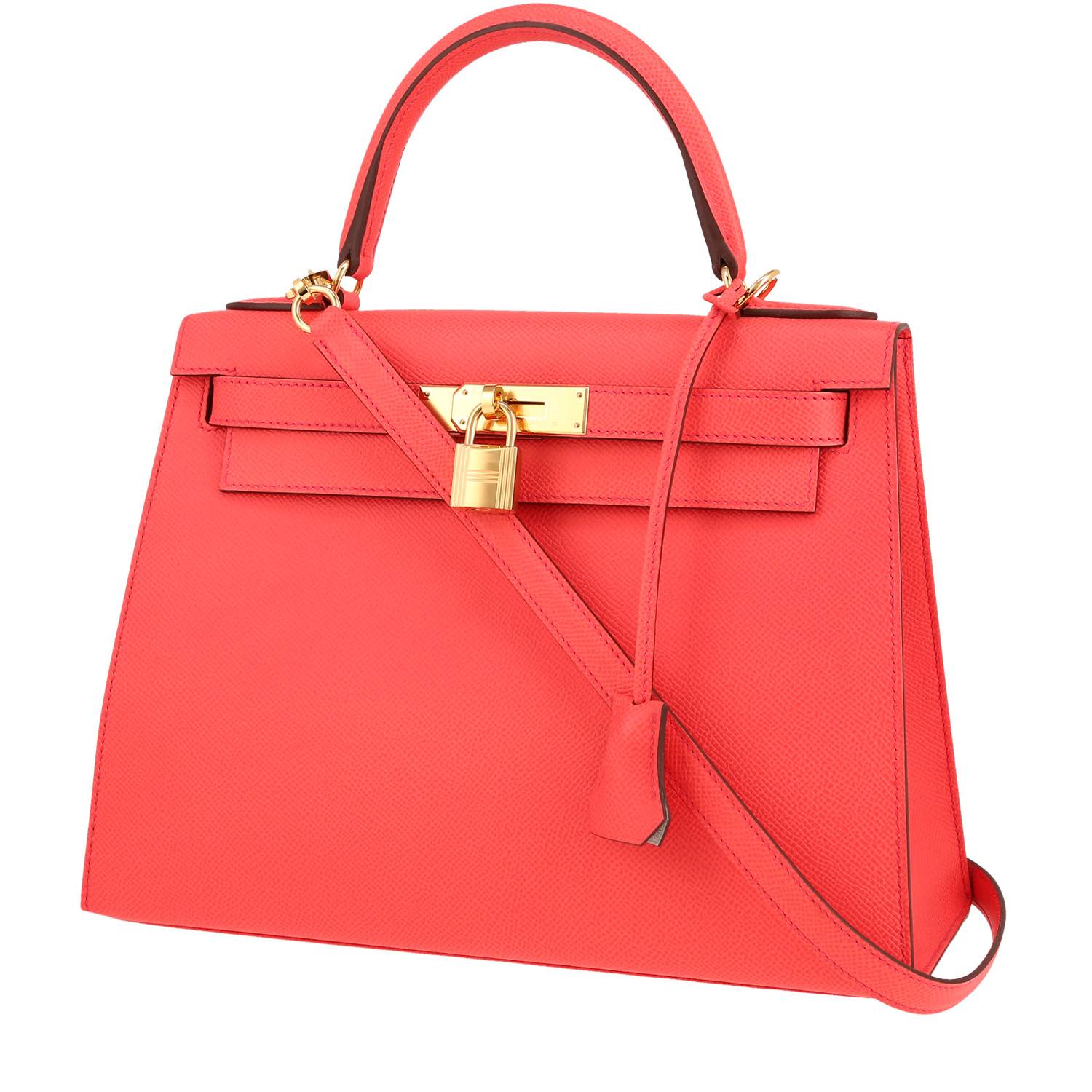 Kelly 28 cm Handbag In Rose Texas Epsom Leather