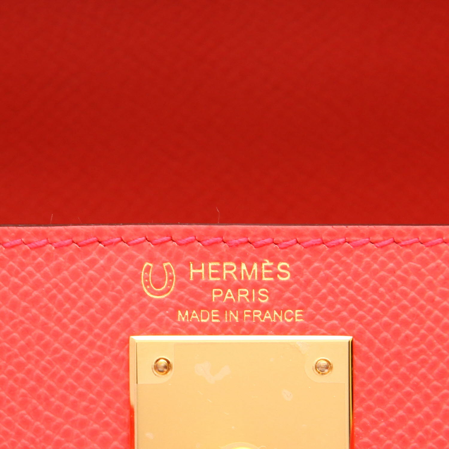 Borsa Hermès  Kelly 28 cm in pelle Epsom Rose Texas - Detail D2