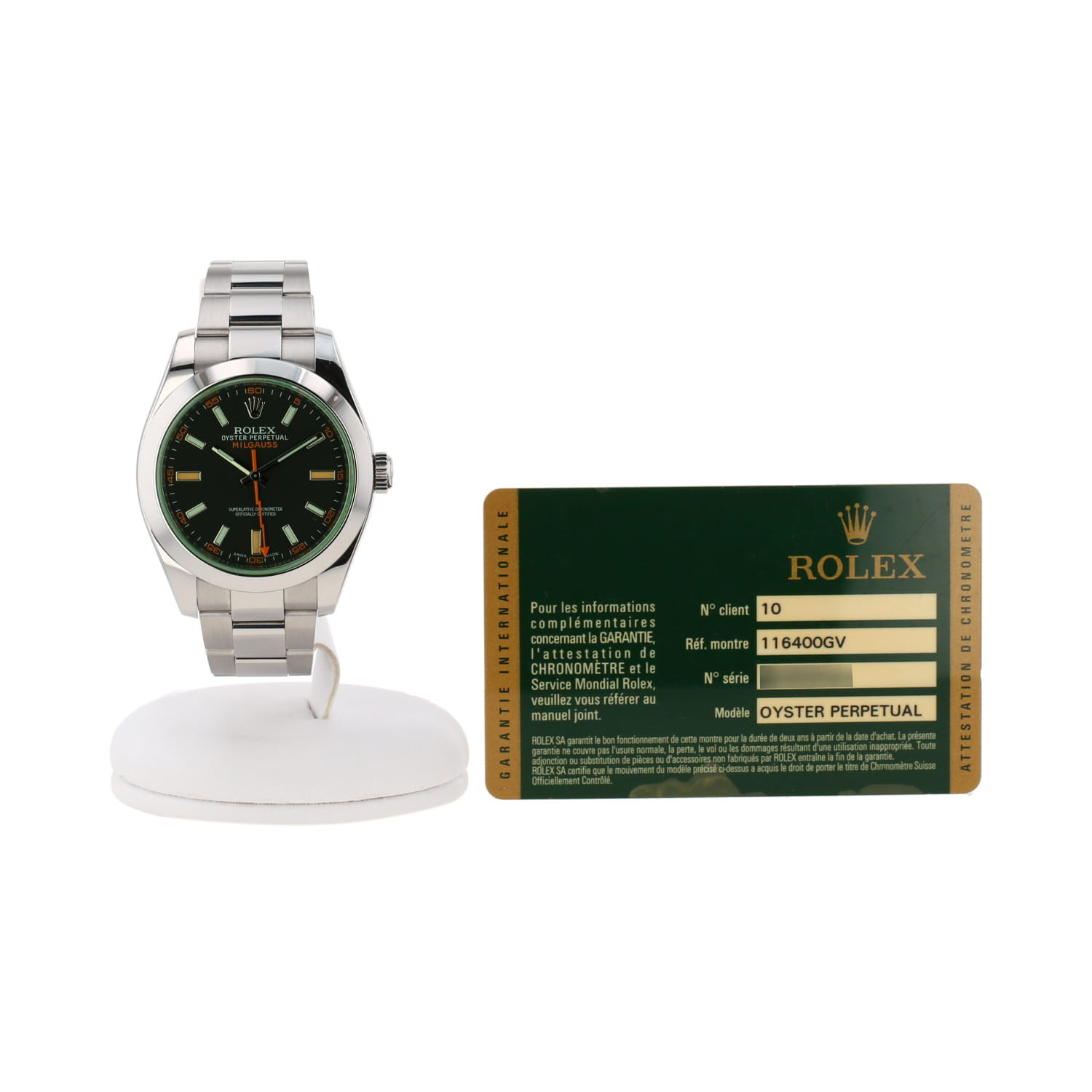 Montre Rolex Milgauss en acier Ref: Rolex - 116400  Vers 2012