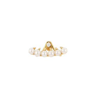 Bijou d'oreille Tasaki  en or jaune et perle de culture Akoya