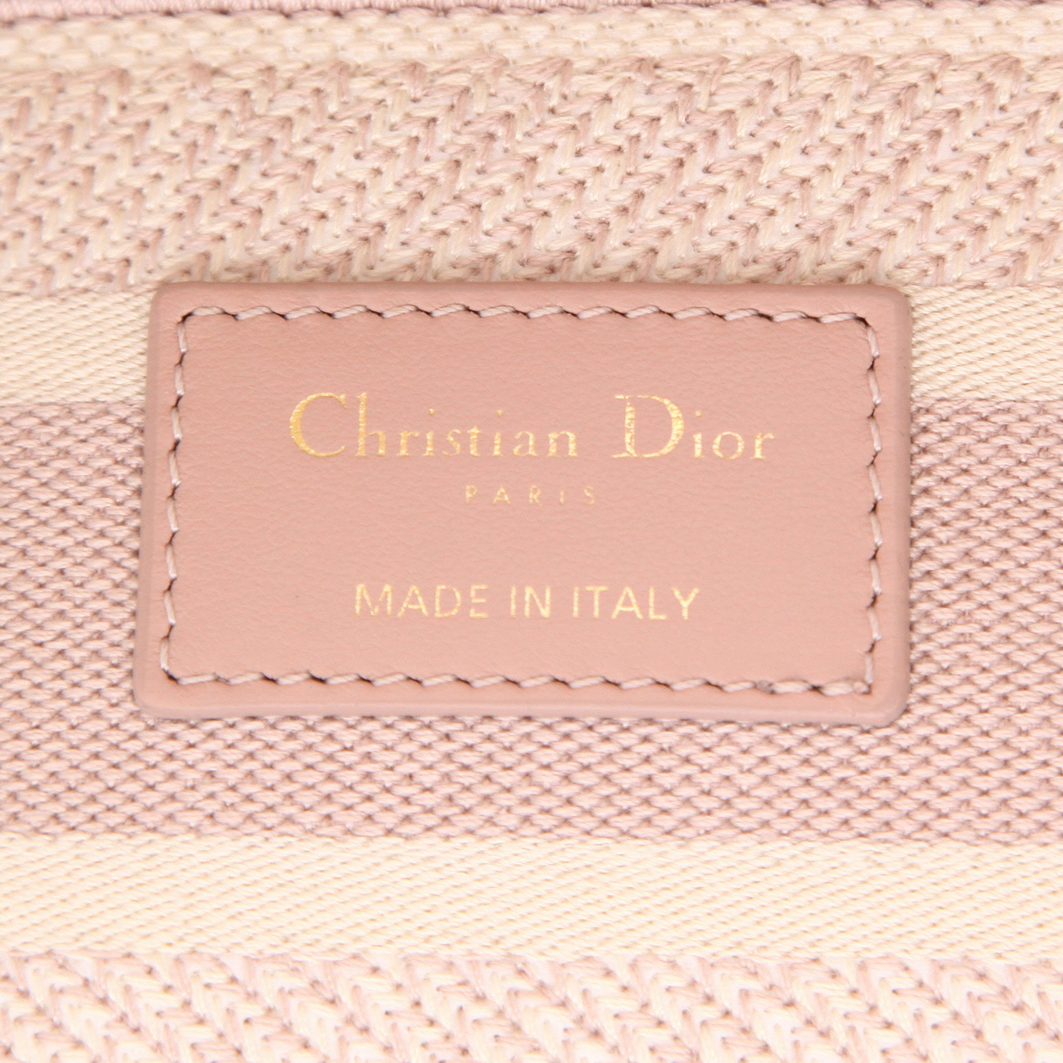 Bolso de mano Dior  Lady D-Lite en lona rosa y beige - Detail D2