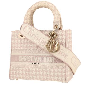 Dior  Lady D-Lite handbag  in pink and beige canvas