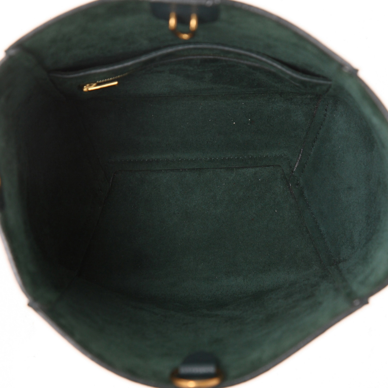 Sac à main Celine  Sac Sangle en cuir grainé vert - Detail D3