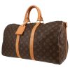 Bolsa de viaje Louis Vuitton  Keepall 45 en lona Monogram marrón y cuero natural - 00pp thumbnail