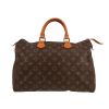 Bolso de mano Louis Vuitton  Speedy 35 en lona Monogram marrón y cuero natural - 360 thumbnail