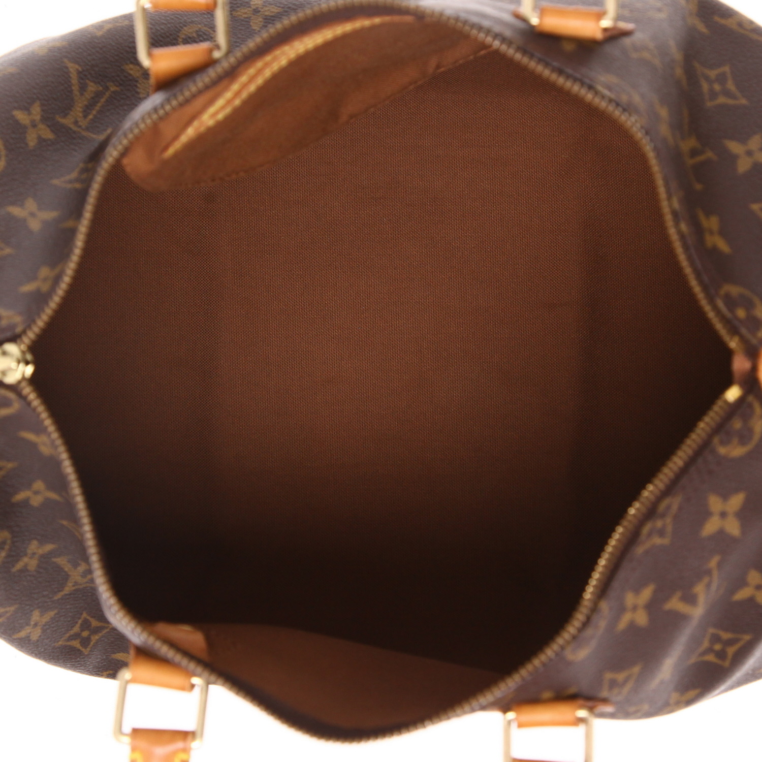 Sac à main Louis Vuitton  Speedy 35 en toile monogram marron et cuir naturel - Detail D3