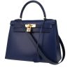 Bolso de mano Hermès  Kelly 28 cm en cuero box azul real - 00pp thumbnail