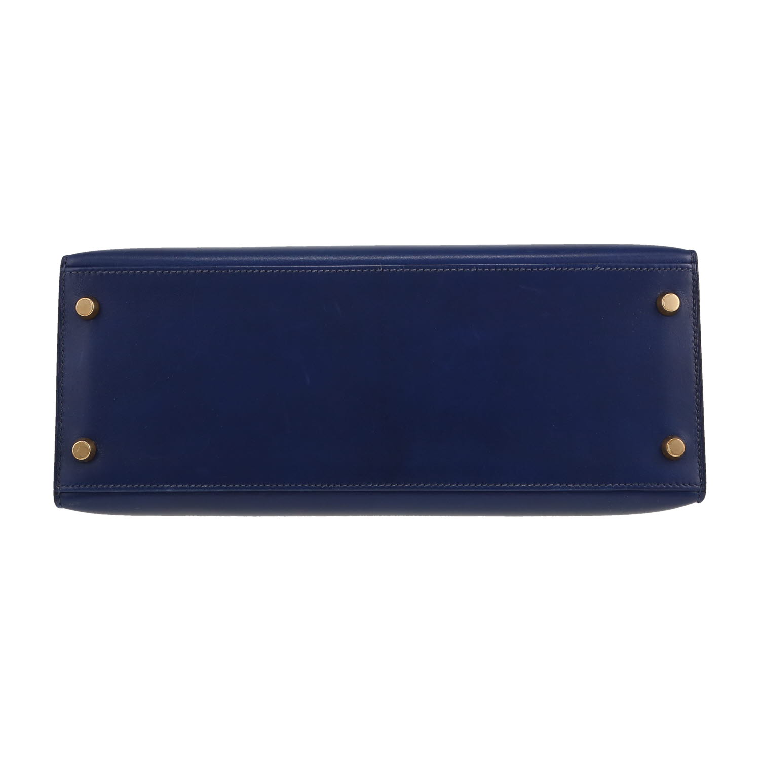 Bolso de mano Hermès  Kelly 28 cm en cuero box azul real - Detail D1