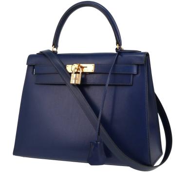 Hermès  Kelly 28 cm handbag  in royal blue box leather